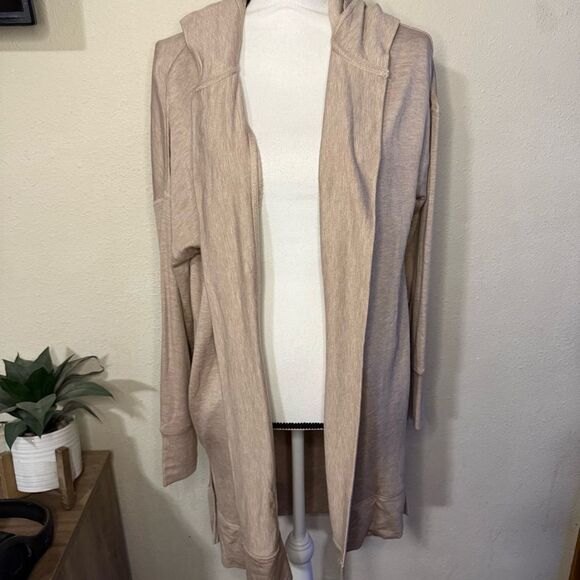 Mono B Longline Hooded Cardigan Natural - Picture 2 of 6